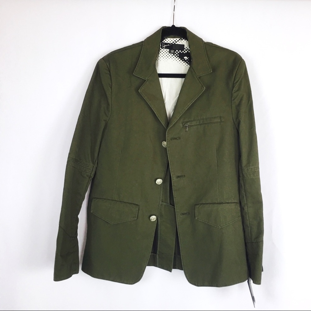 Howe Duffer Men’s Green Slim Fit 3 Buttons Blazer - Picture 2 of 7